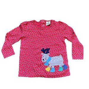 Frugi Reindeer In Boots Appliqué Tee 3/4